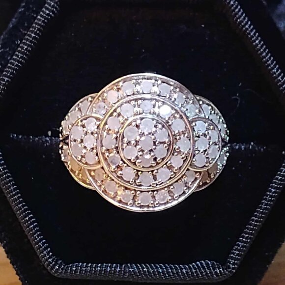 1.00ctw Round White DIAMOND Rhodium over STERLING SILVER RING - Size :7 - Picture 3 of 16